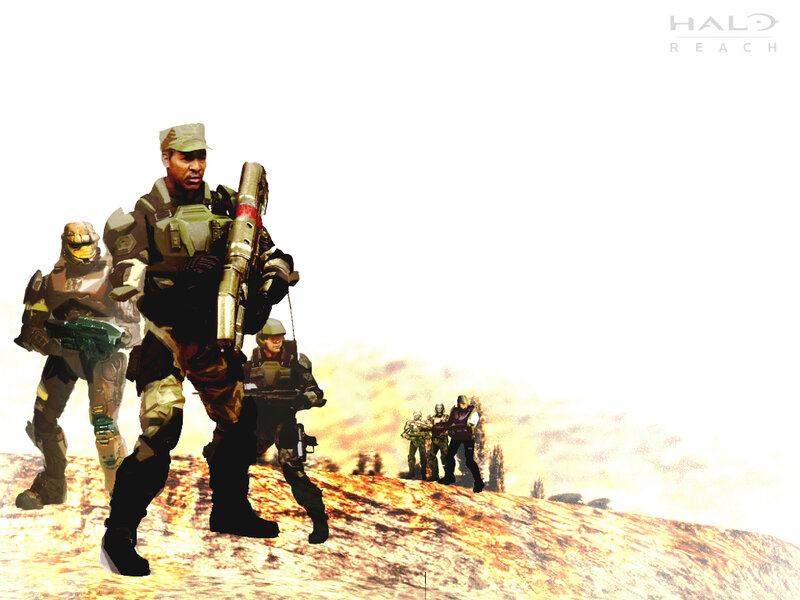 Halo Reach soldiers on a hill