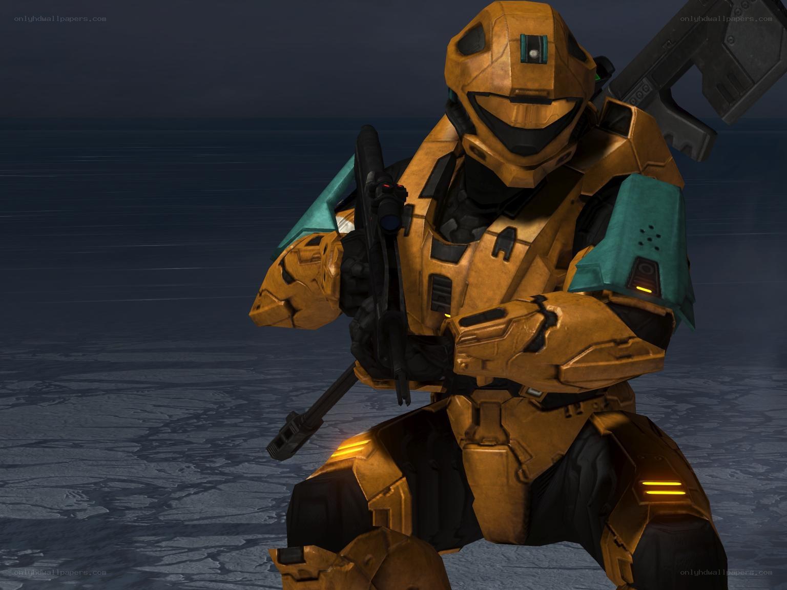 Halo soldier in gold armor