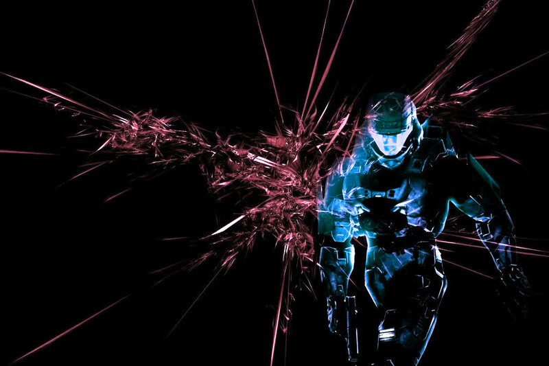 Halo soldier with energy burst