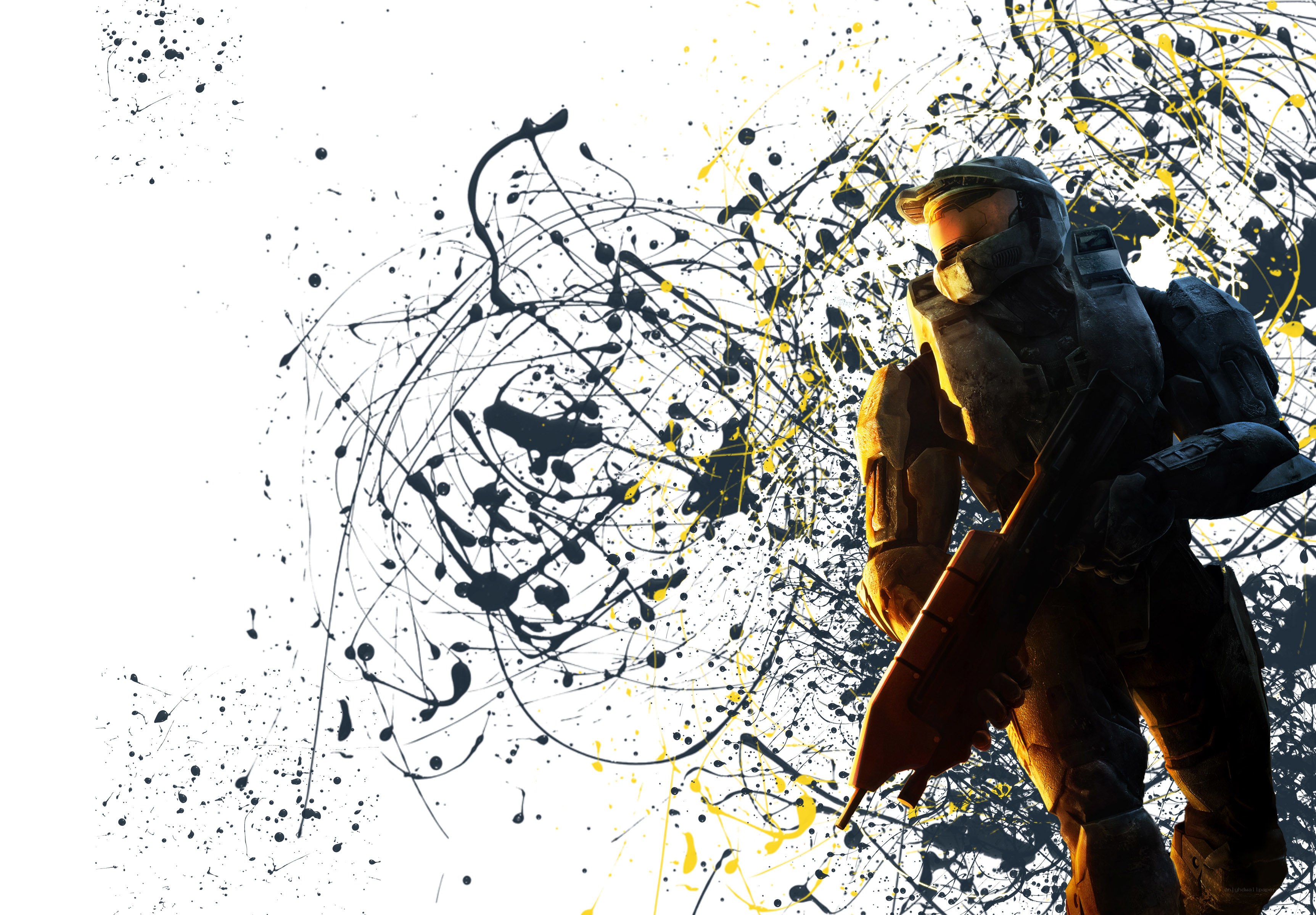 Halo soldier with splatter art