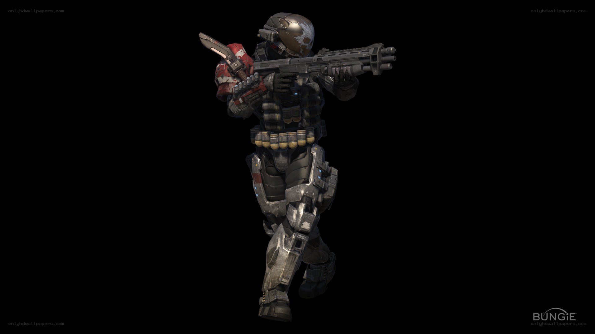 Halo soldier with weapon