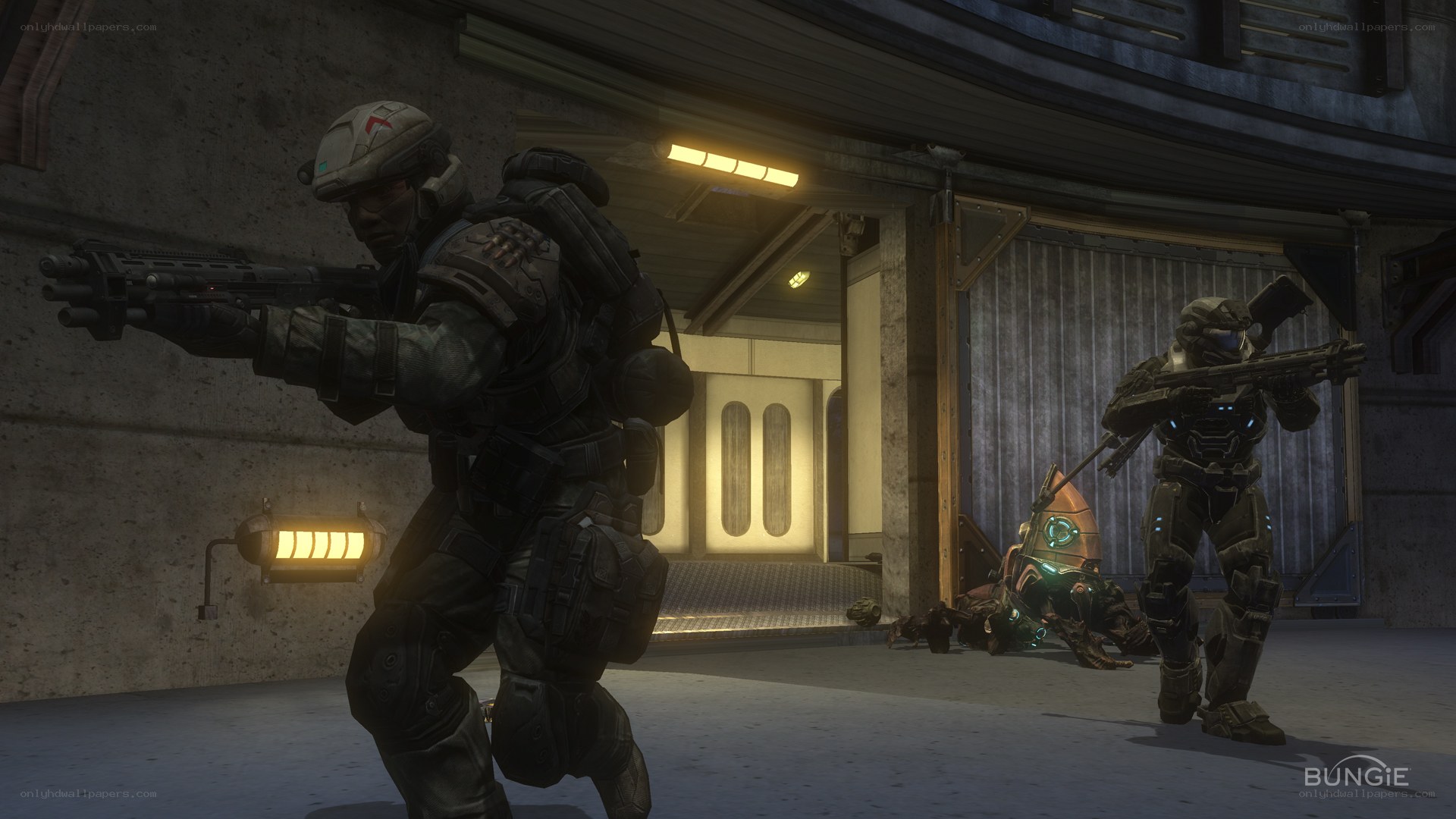 Halo soldiers in combat
