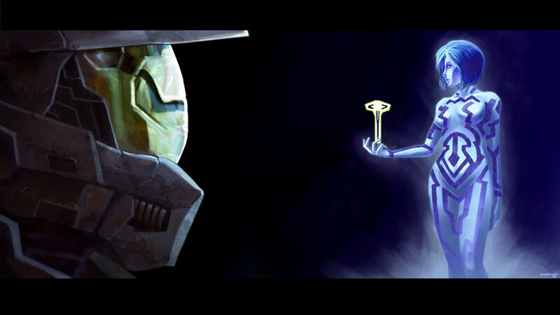 Halo Spartan and Sangheili