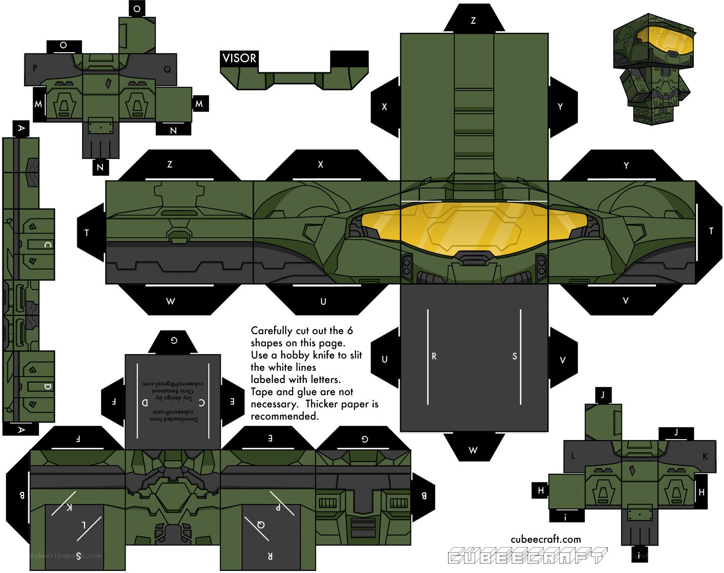 Halo Spartan Helmet Paper Model