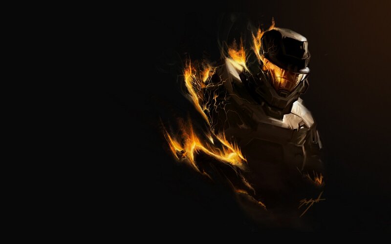 Halo Spartan in flames