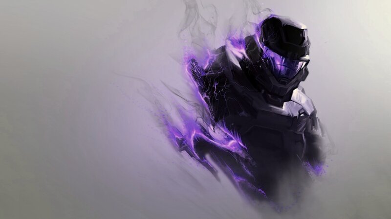 Halo Spartan with purple energy