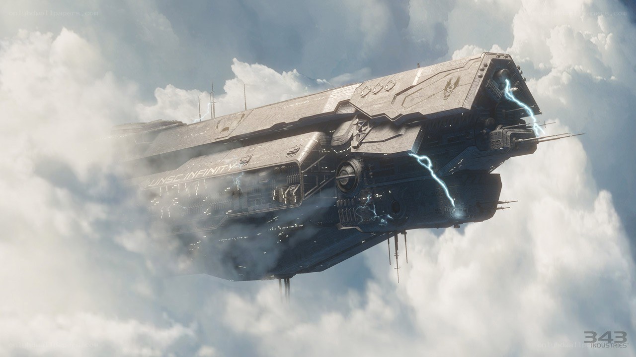 Halo: UNSC Infinity in clouds
