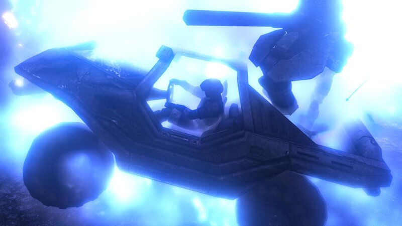 Halo vehicle in blue light