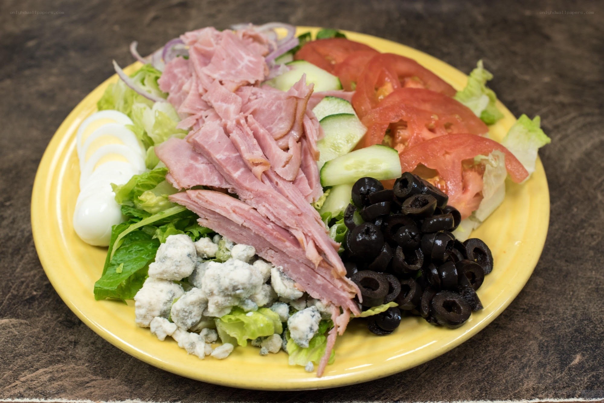 ham and blue cheese salad