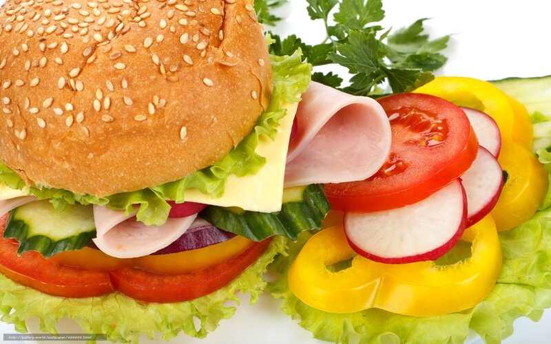 Ham and Cheese Sandwich — Green, Fresh
