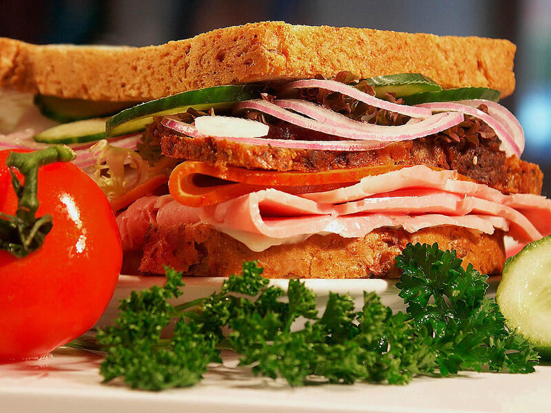 Ham and Cucumber Sandwich — Red