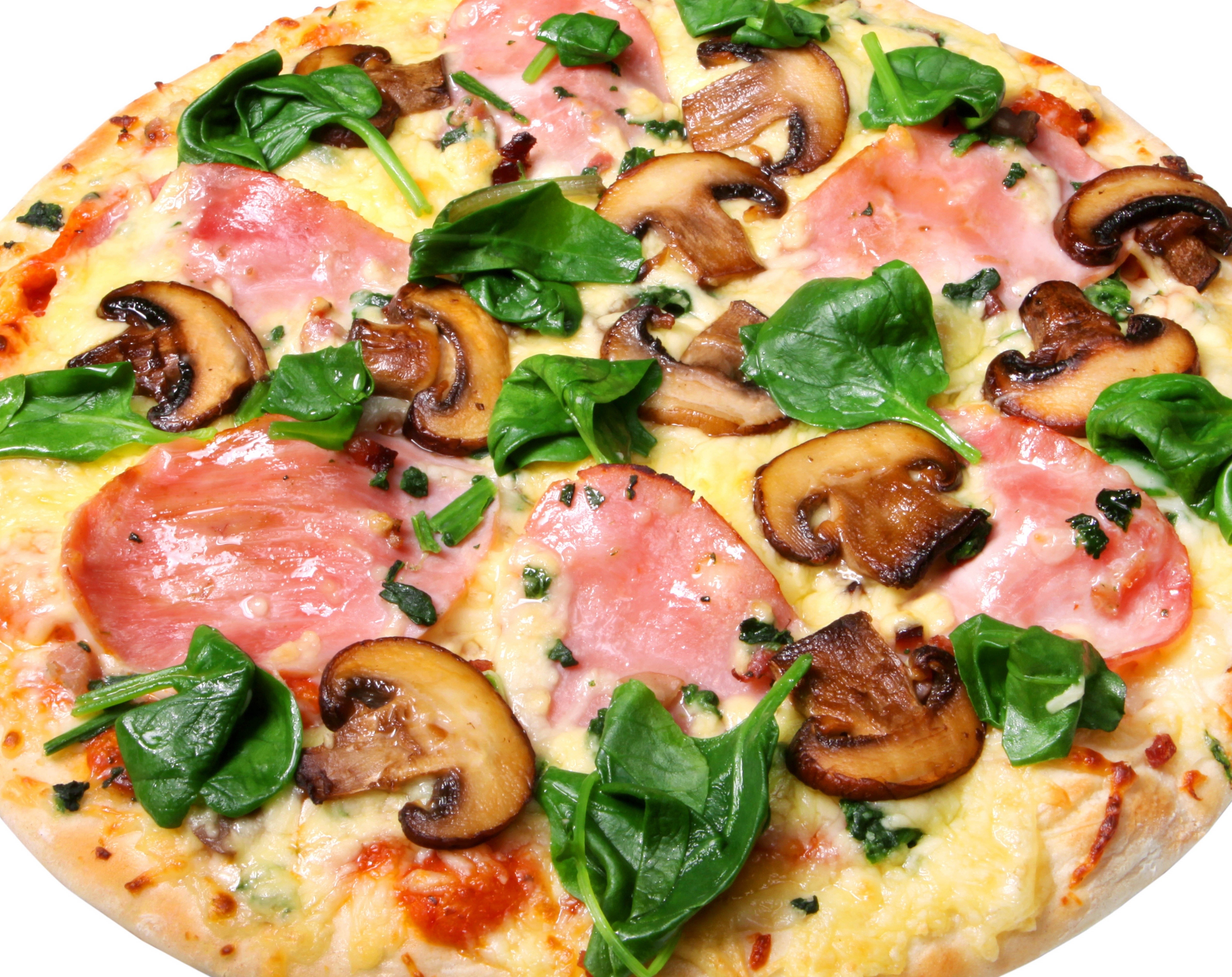 ham and mushroom pizza
