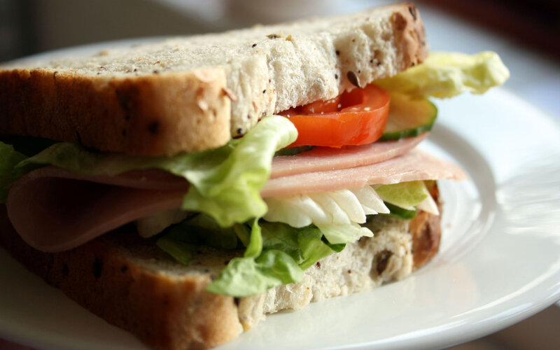 Ham Sandwich on Plate