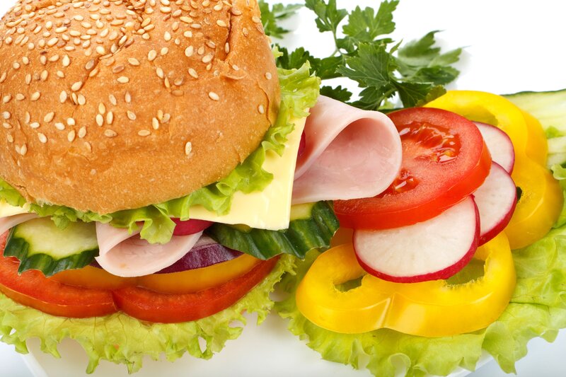 Ham Sandwich with Vegetables