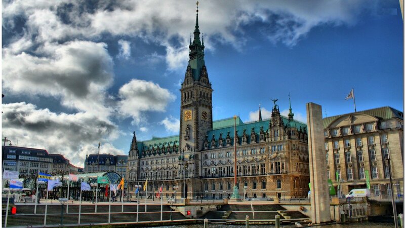Hamburg City Hall — Blue