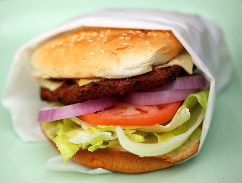 Hamburger in Wrapper — Green, Neutral