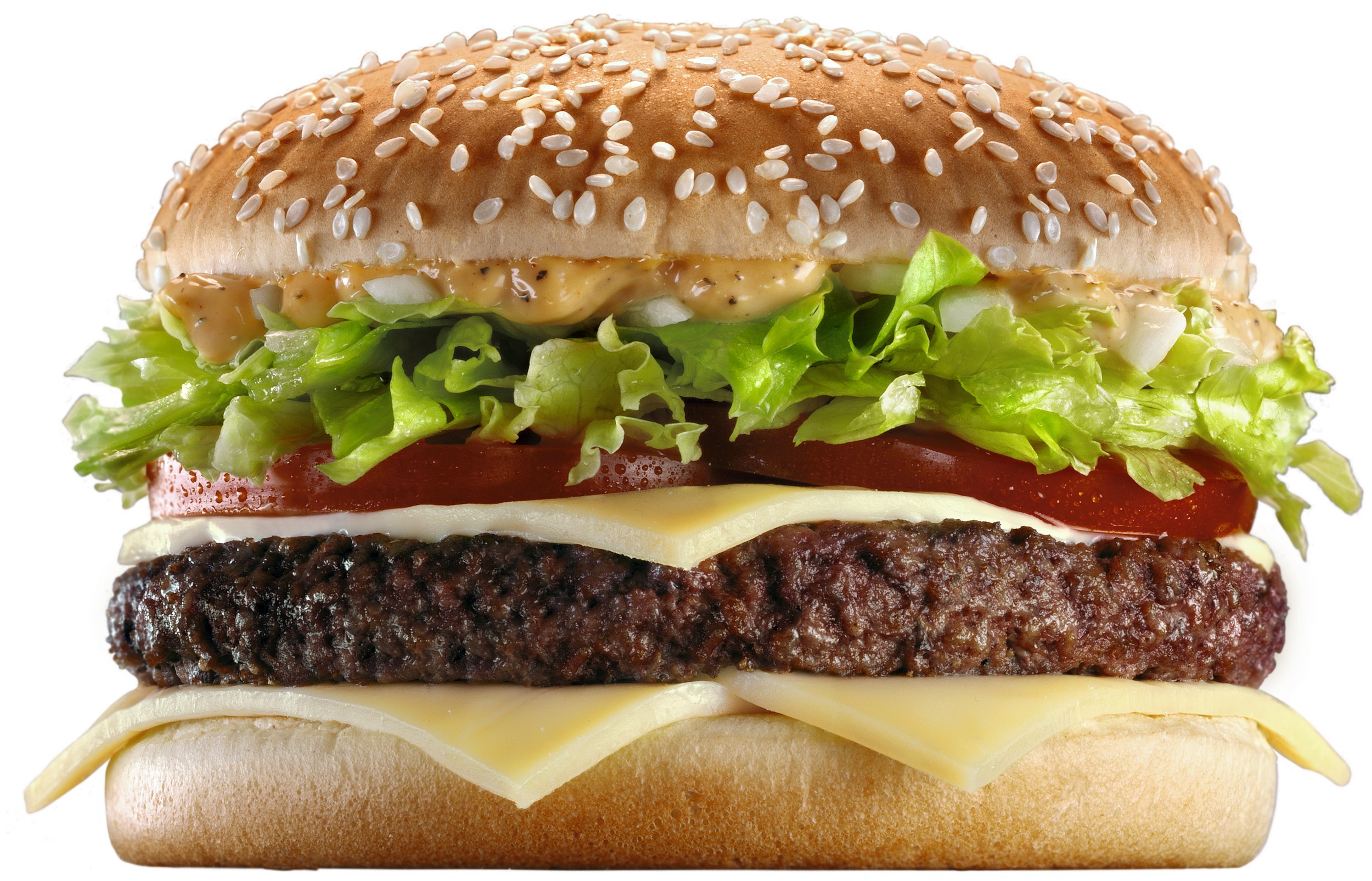 hamburger with cheese and lettuce