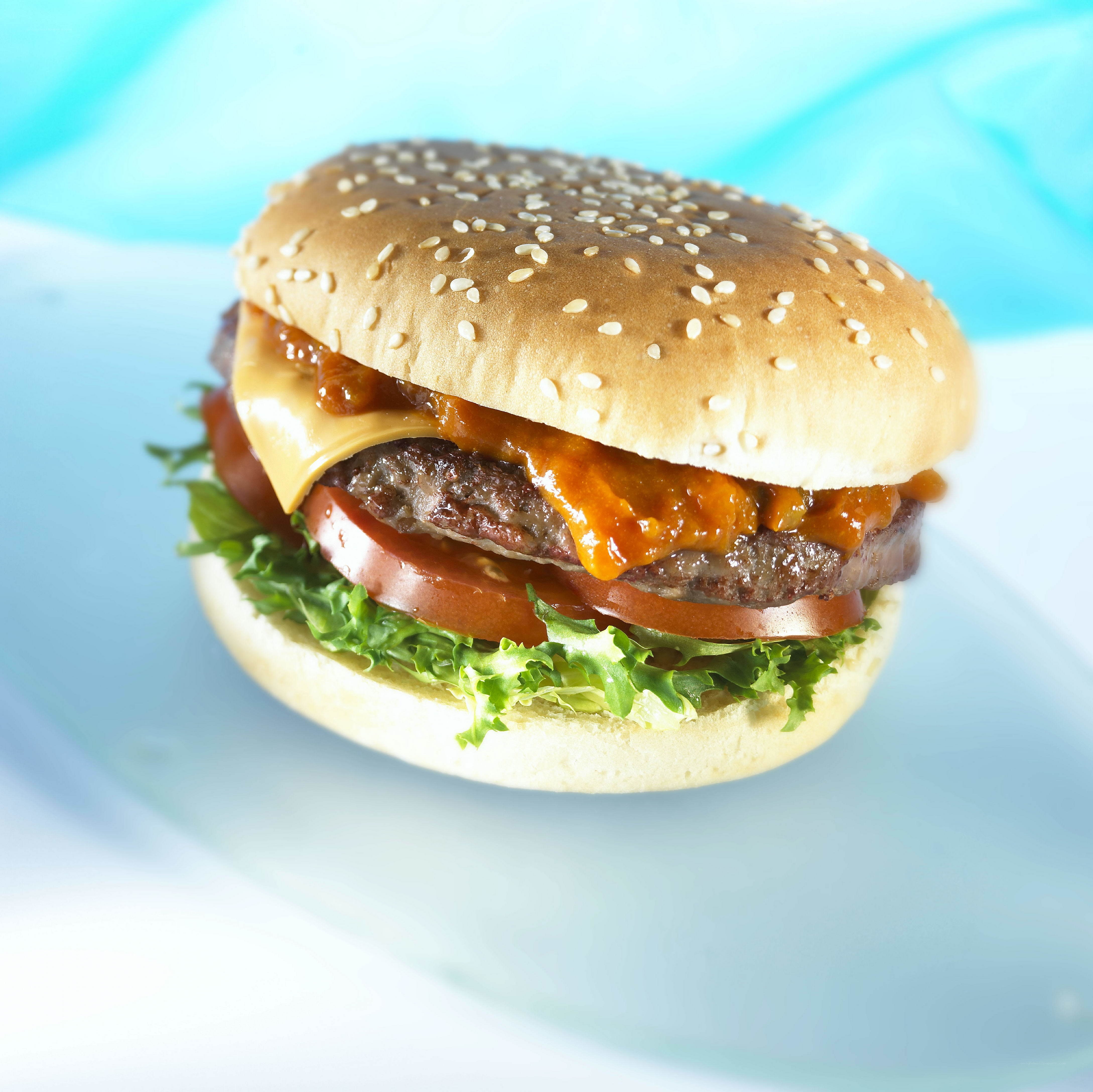 hamburger with cheese and sauce