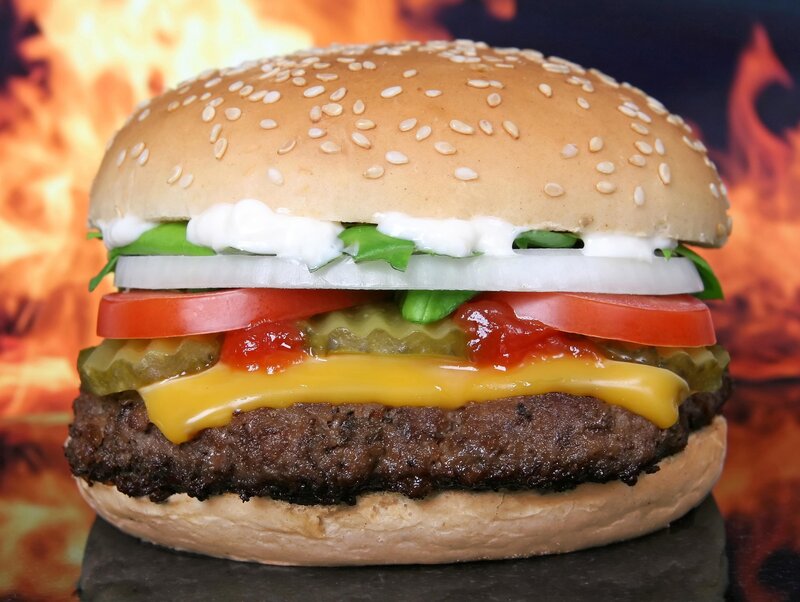 Hamburger with Cheese — Brown, Dramatic