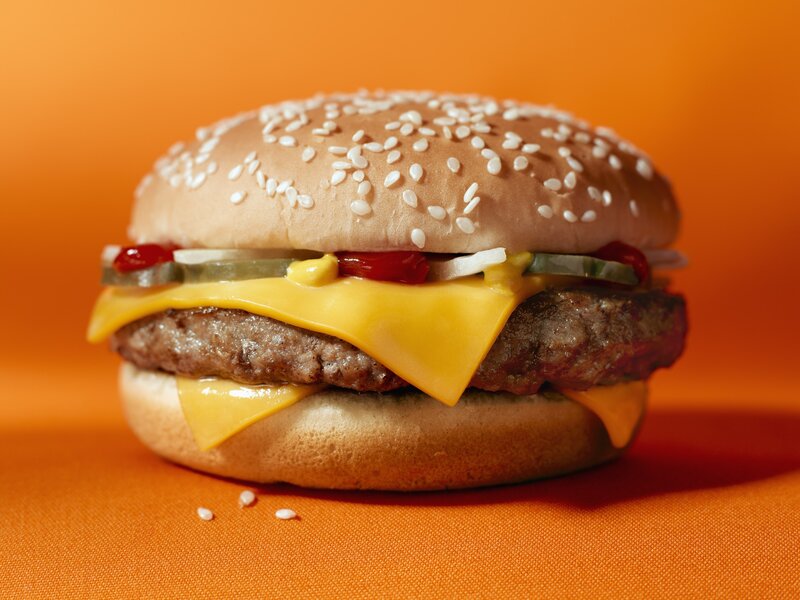 Hamburger with Cheese — Orange
