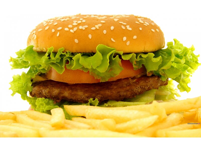 Hamburger with Fries — Yellow