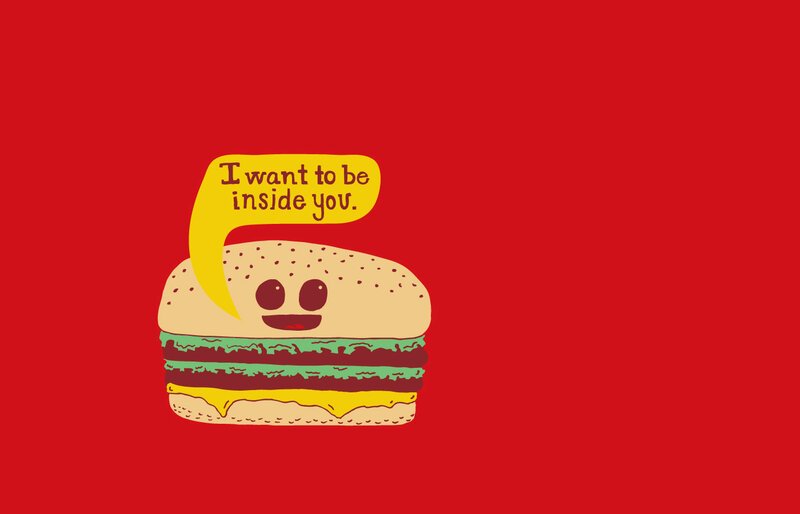 hamburger with funny quote