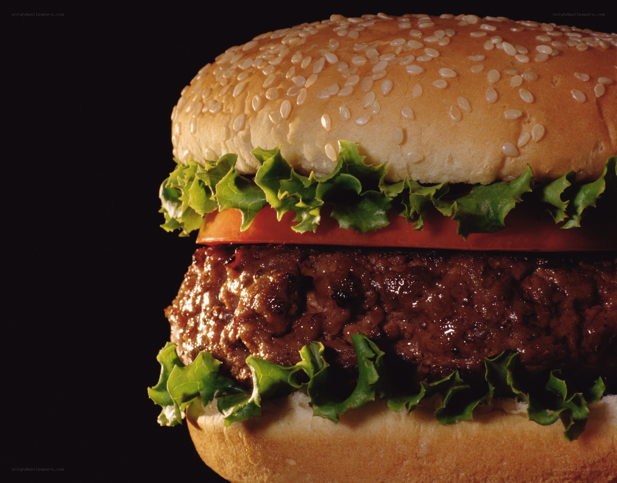 hamburger with lettuce and tomato