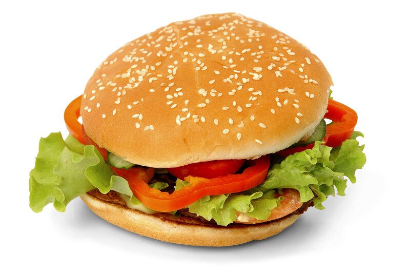 Hamburger with Lettuce and Tomato — Brown
