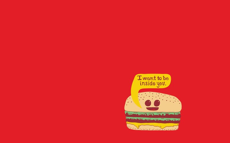 hamburger with playful message