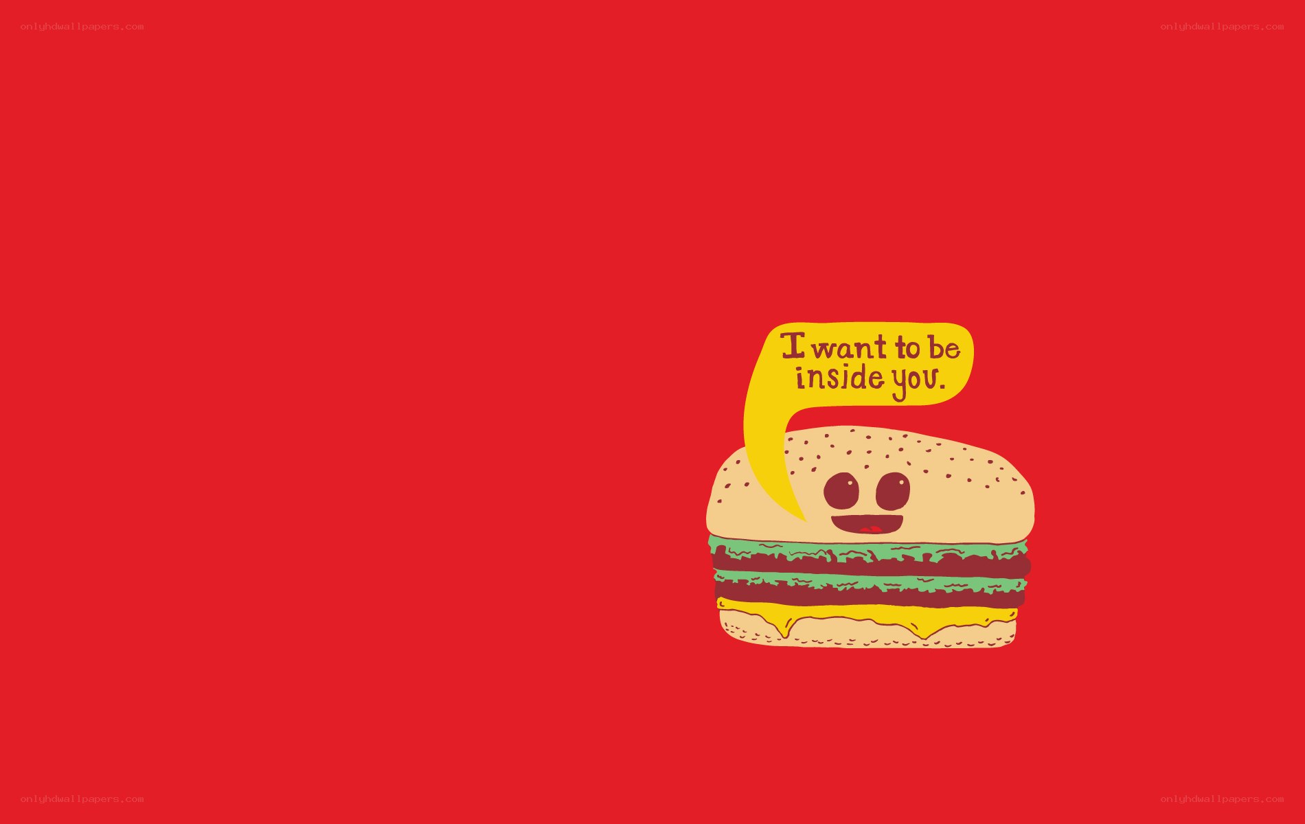 hamburger with playful quote