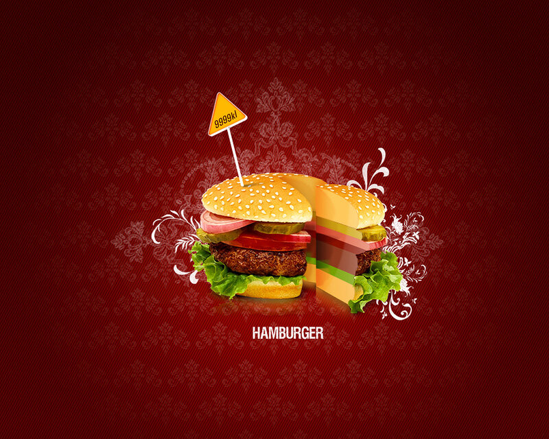 hamburger with sign