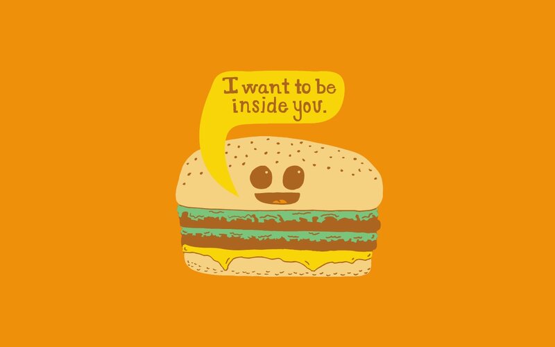 hamburger with suggestive quote