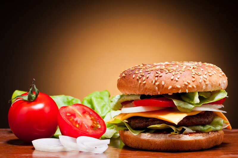 Hamburger with Vegetables — Brown