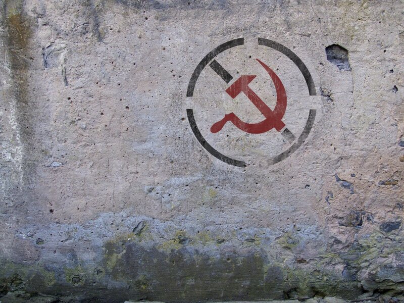 Hammer and sickle graffiti