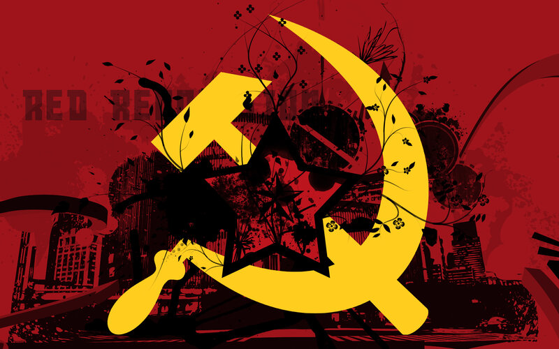 Hammer and Sickle Symbol — Red, Dramatic