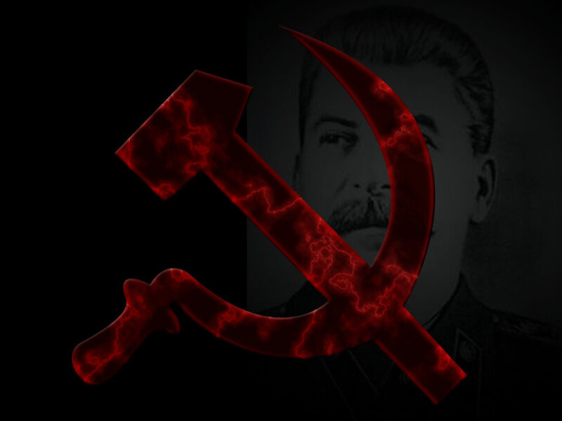 Hammer and sickle with Stalin portrait
