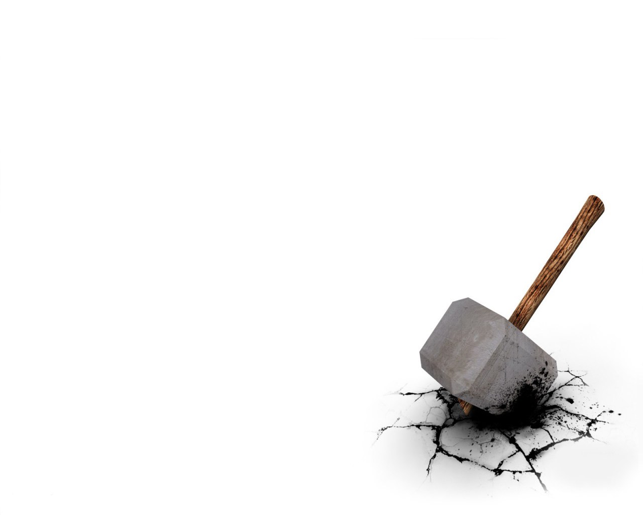 hammer breaking through surface