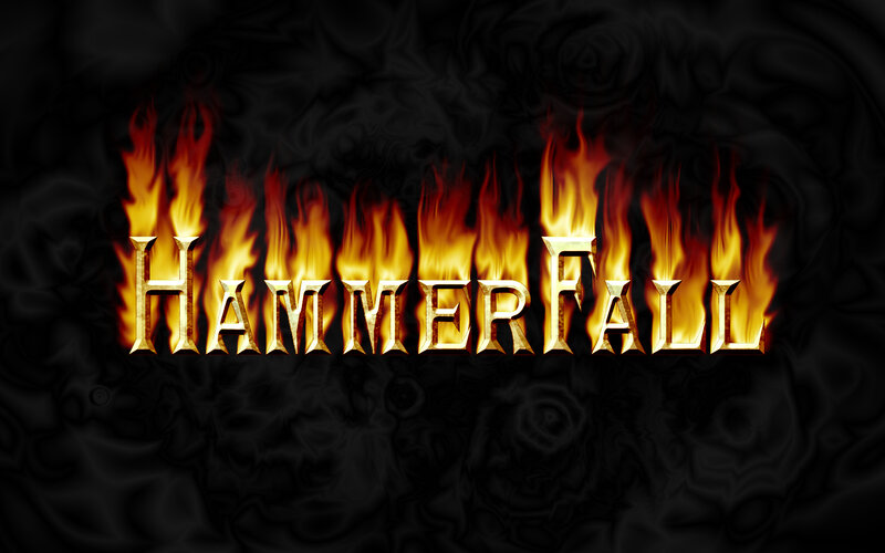 Hammerfall logo with flames