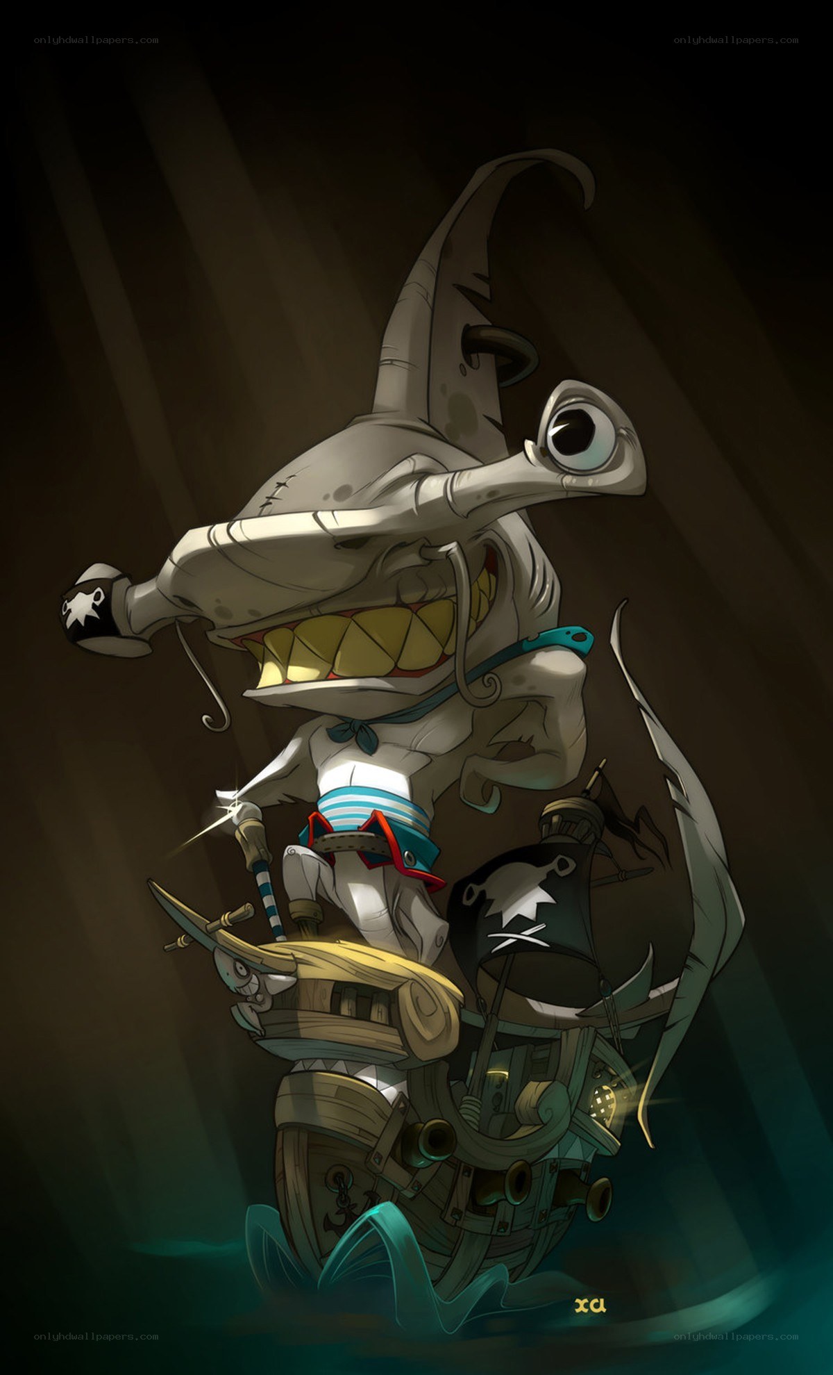 Hammerhead pirate captain