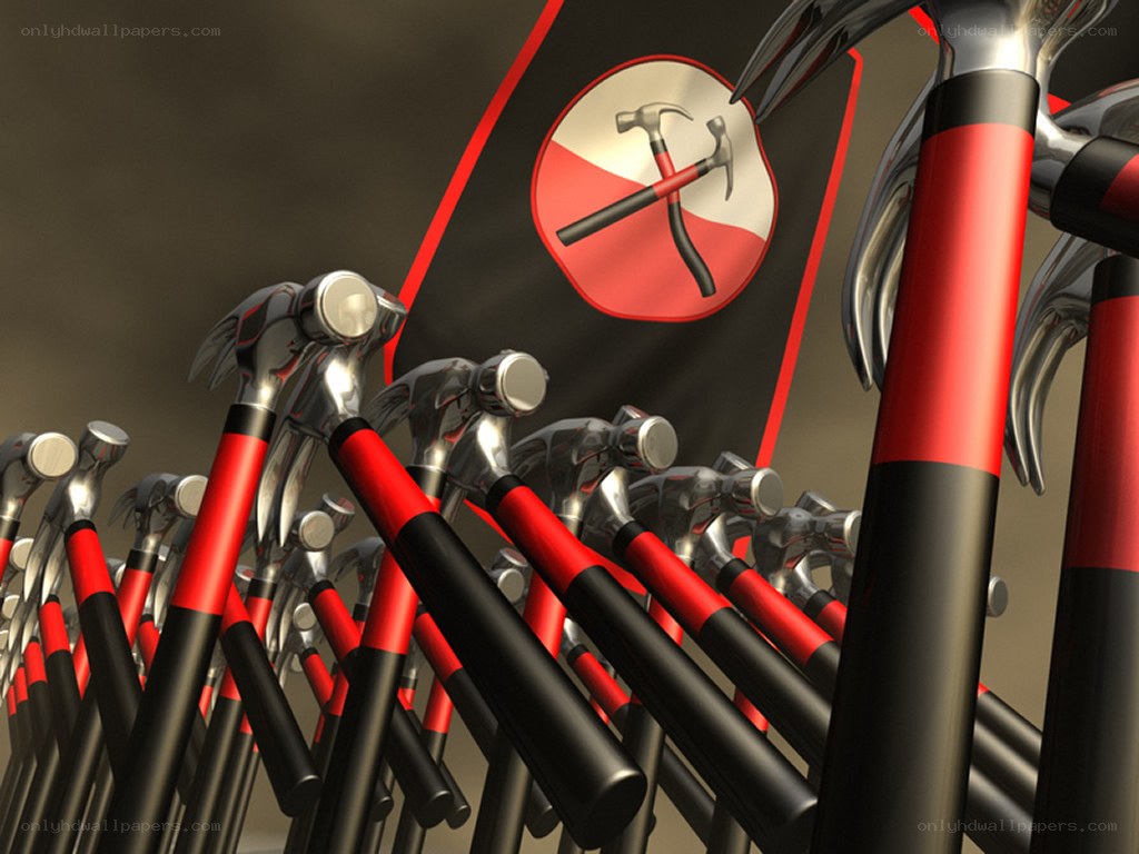 Hammers and flag symbol