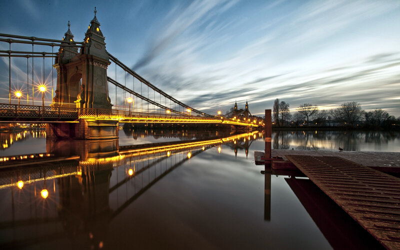 Hammersmith Bridge at Dusk
