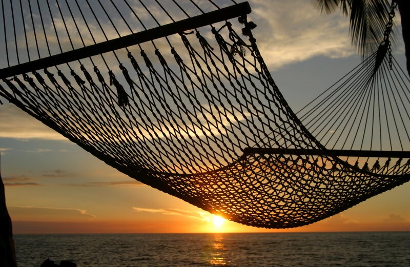 Hammock at Sunset — Orange, Serene