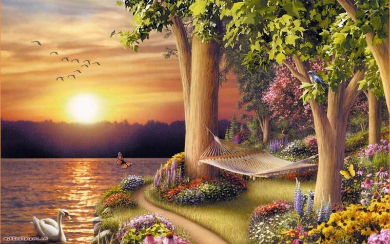 Hammock Between Trees — Orange