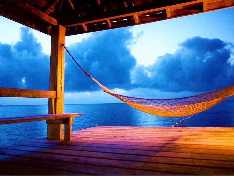 Hammock on a wooden deck