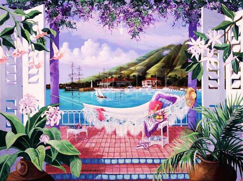 Hammock on Balcony — Purple
