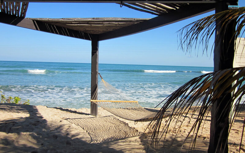 Hammock on Beach — Blue, Serene, Afternoon, Photograph, Ocean