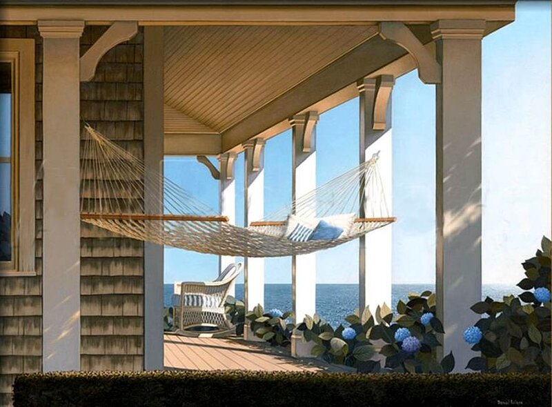 Hammock on Porch — Blue, Serene