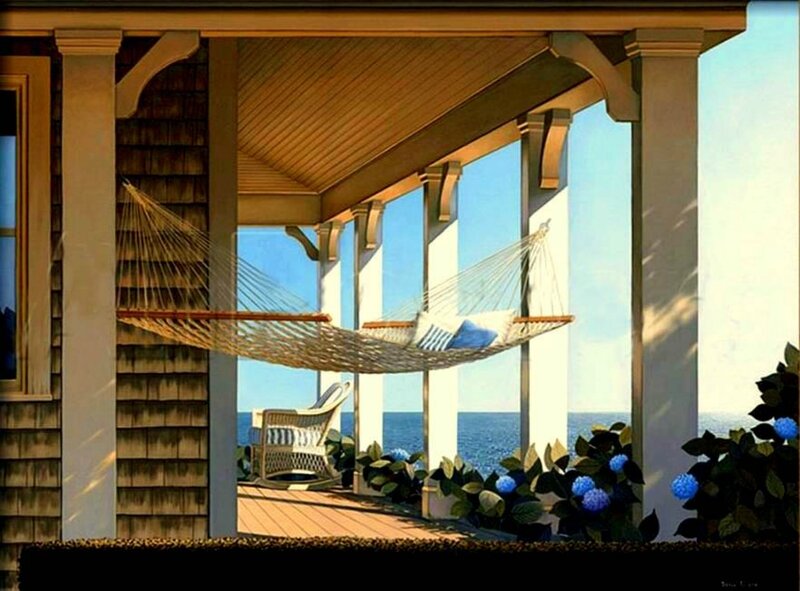 Hammock on Porch — Blue
