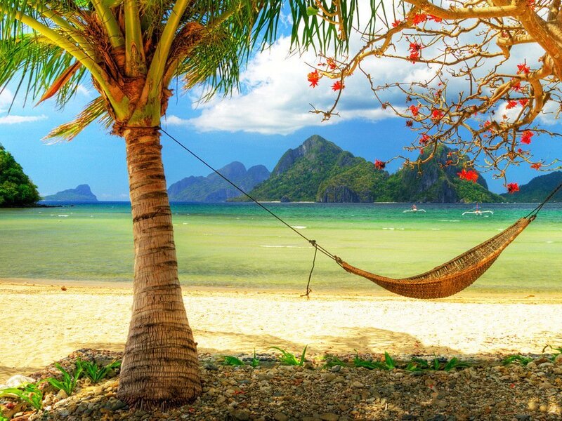 Hammock on Tropical Beach — Blue, Serene