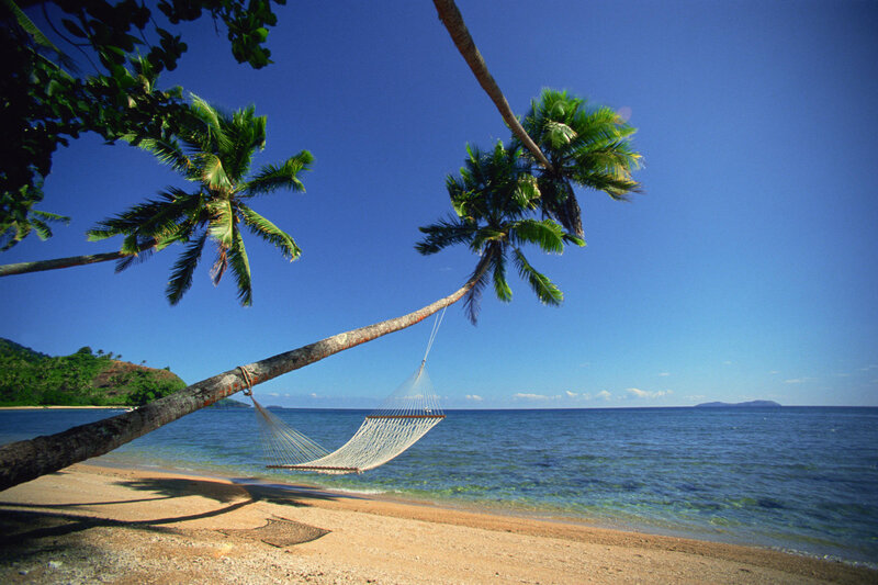 Hammock on Tropical Beach — Blue